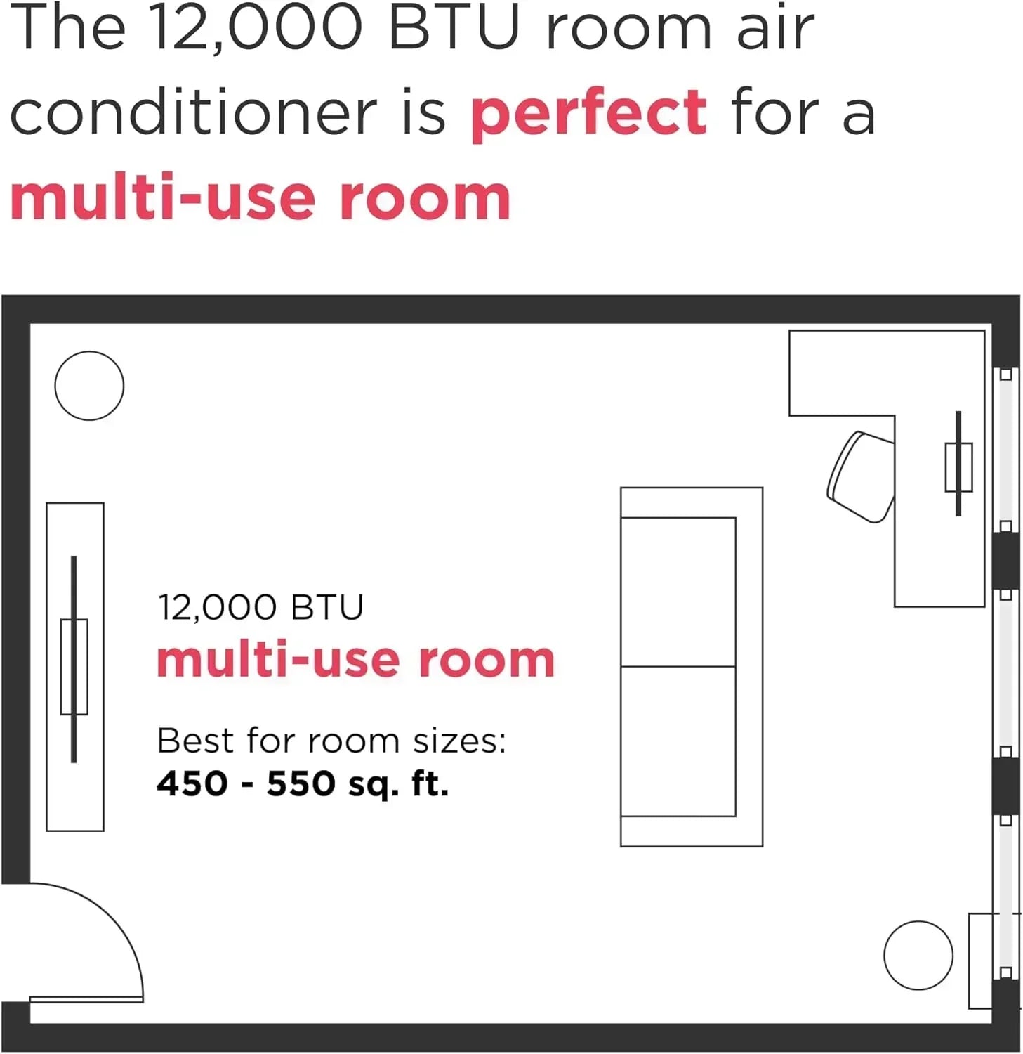 Frigidaire GHWQ103WC1 Inverter Quiet Temp Room Air Conditioner 10,000 BTU with Wi-Fi Connected