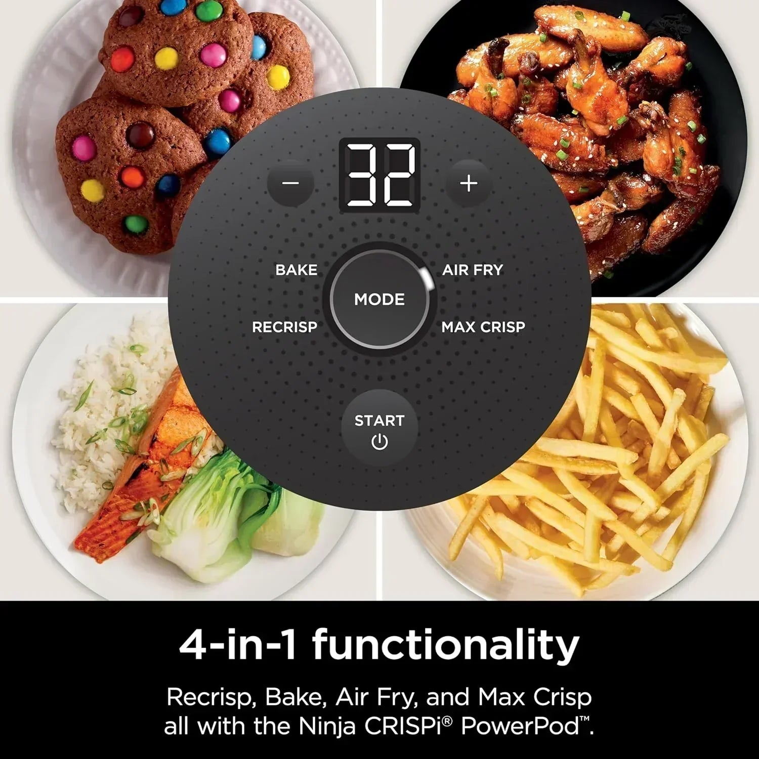 Ninja Crispi 4 in 1 Portable Glass Air Fryer Cooking System 4QT 6 Cup TempWare Glass Containers