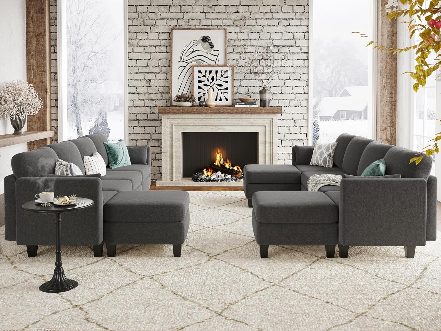 Modular Sectional Sof Convertible U Shaped Sofa Couch with High Density Memory Foam