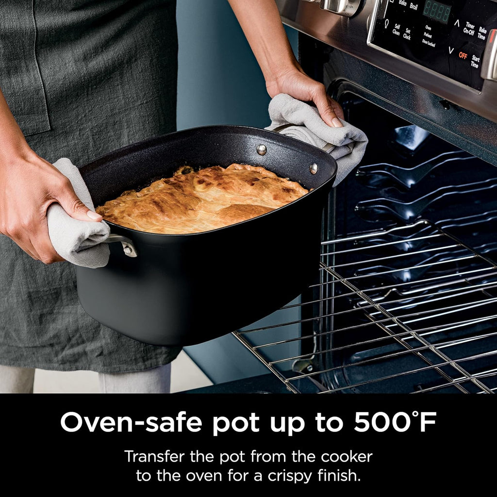 Ninja Slow Cookers 8.5-Quart Multi-Cooker with Dutch oven, steamer, glass lid with integrated spoon, nonstick and oven-safe pot