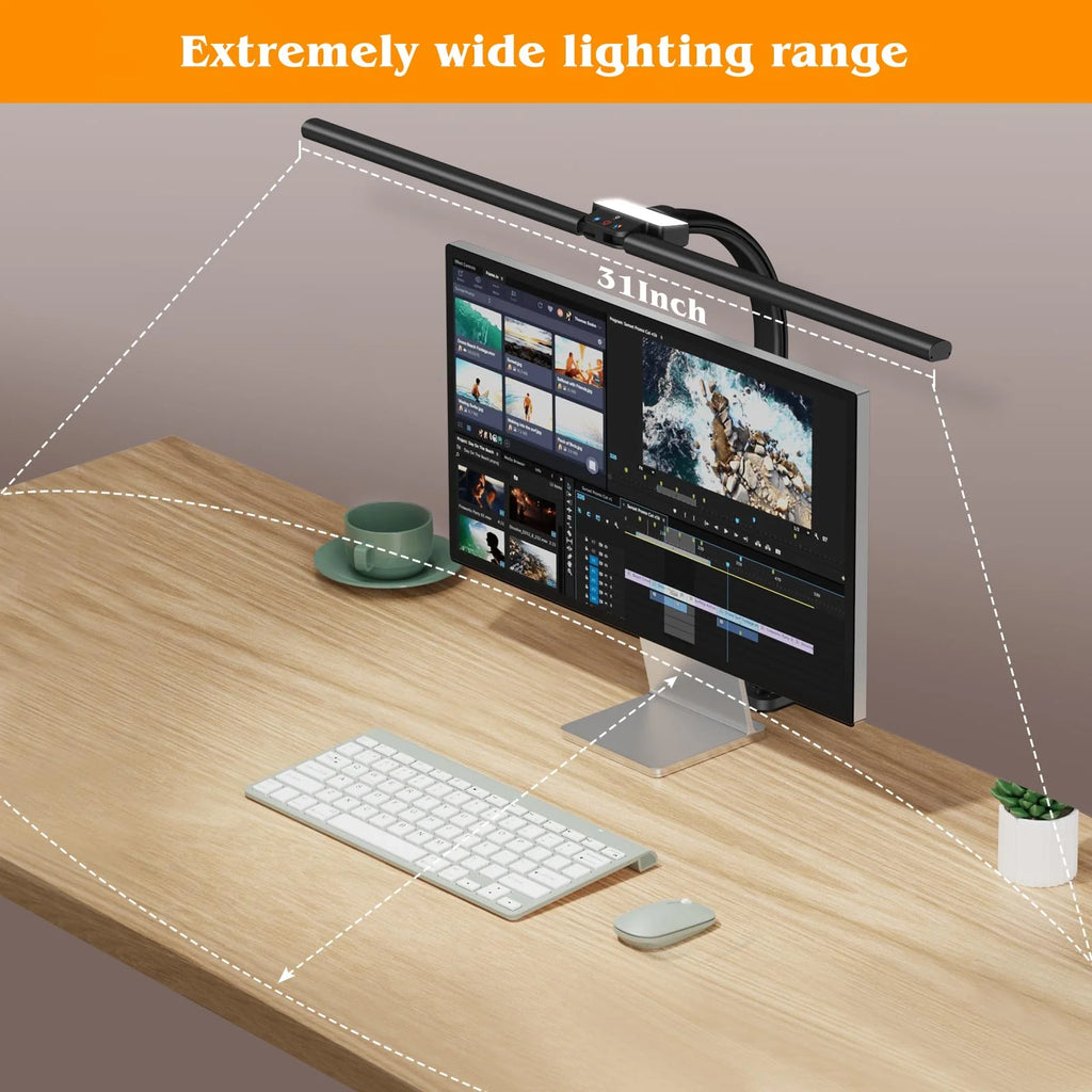24W LED Desk Lamp with Clamp for Home Office Double Head 5 Brightness 5 Temperatures Gooseneck