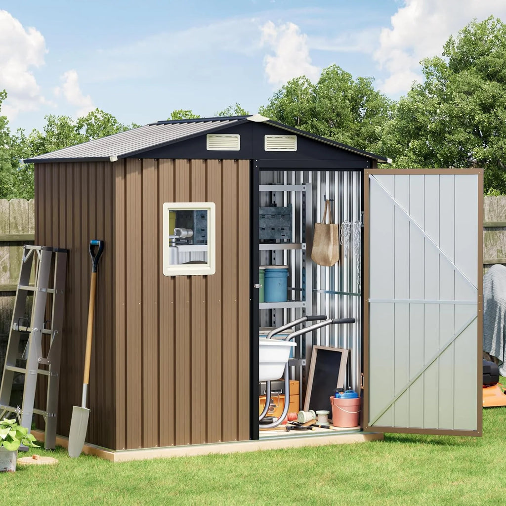 Breezz Outdoor Storage Shed 10 x 12ft. Utility Tool Shed Metal Storage Garden Shed