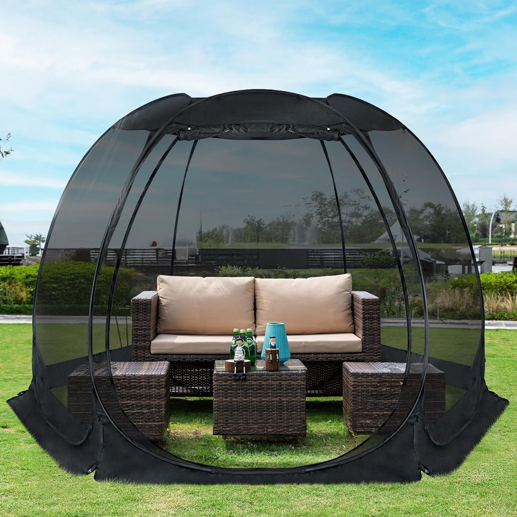 Screen gazebo, sleeps 6-10-15 people Igloo-style canopy tent with mosquito net on the sides Perfect for garden, patio, backyard
