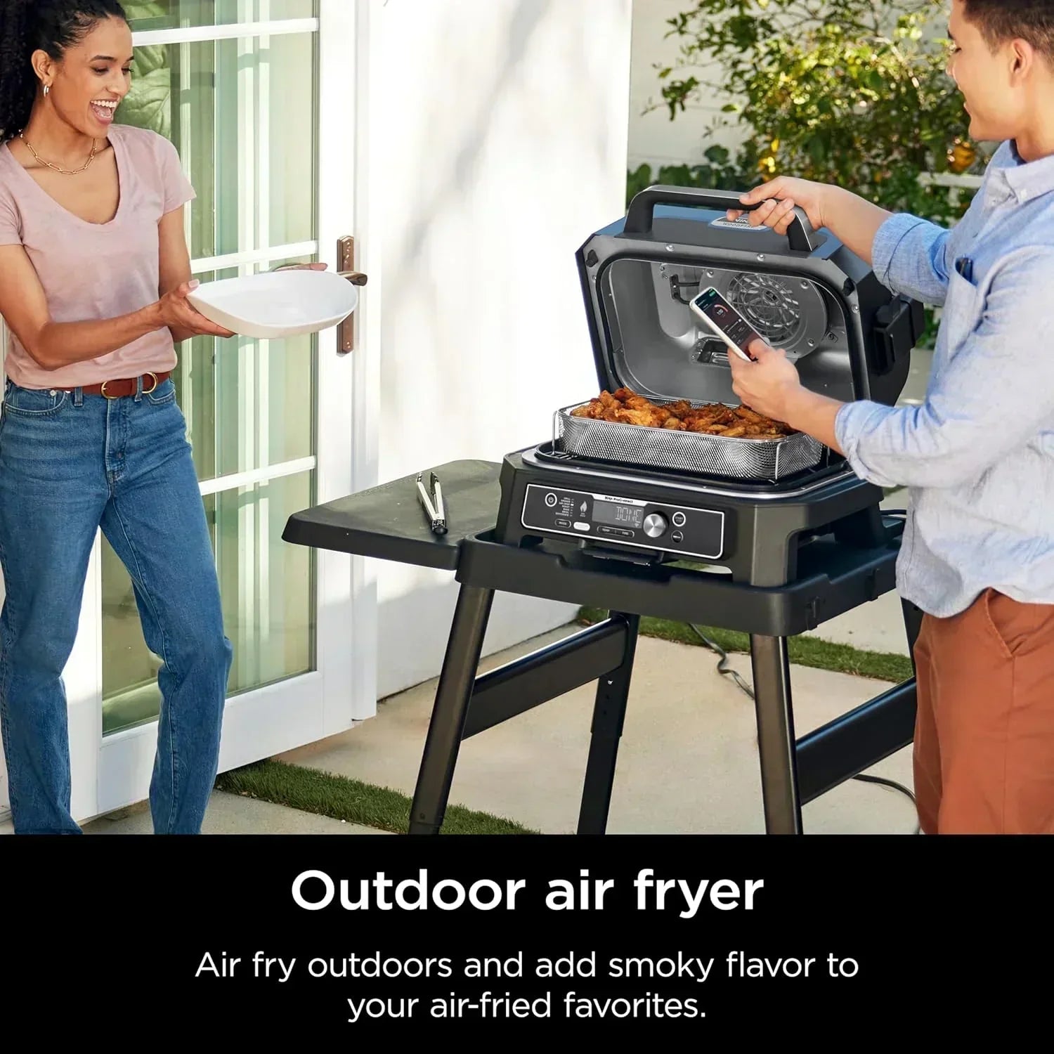 Ninja Woodfire Pro XL Outdoor Grill Smoker Thermometer 4-in-1 Master Grill BBQ Smoker Outdoor Air Fryer