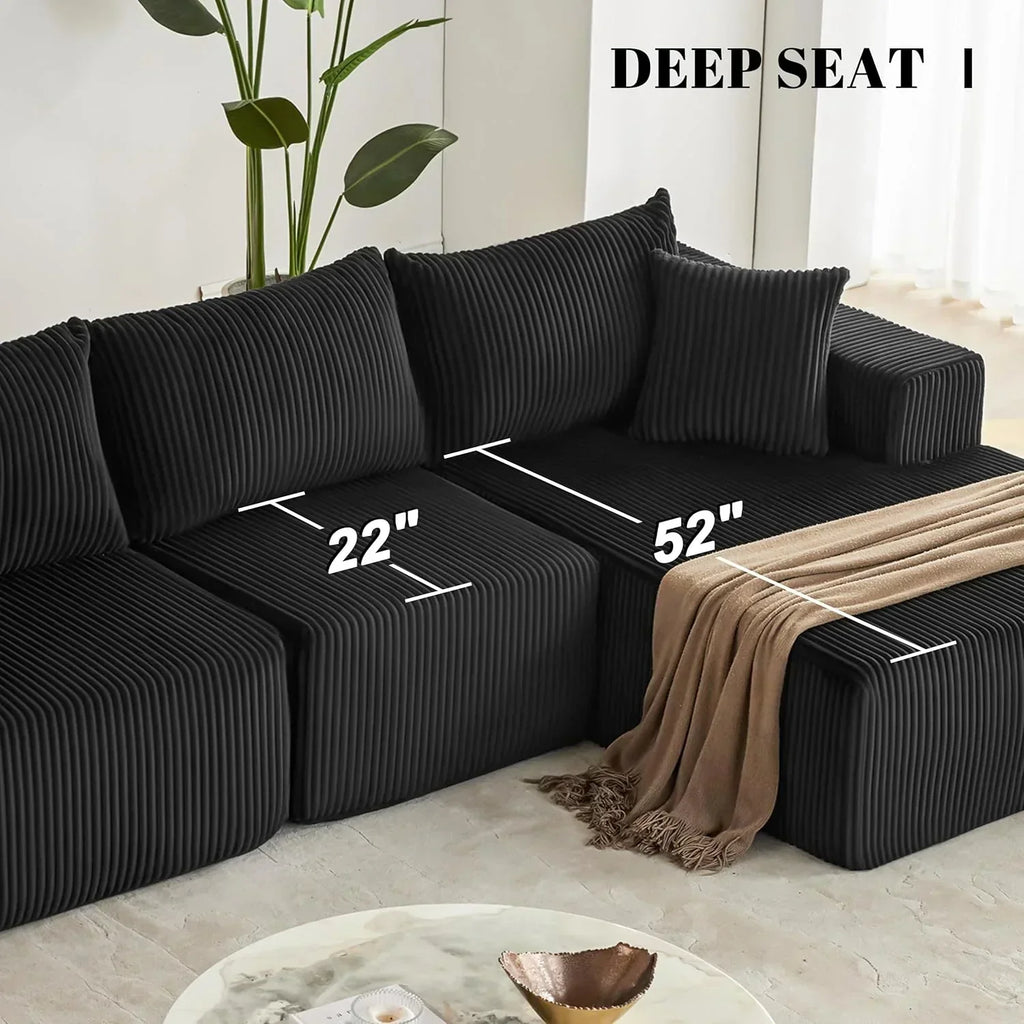 108-inch modular sofa cloud modular sofa with deep seat and reclining chair upholstered sofa