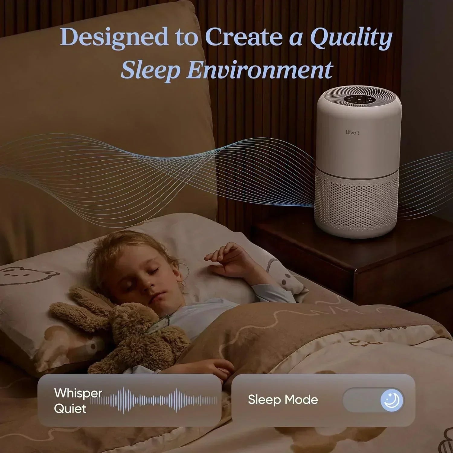 Air Purifier for Bedroom Allergies and Pet Hair 56W High Torque Motor