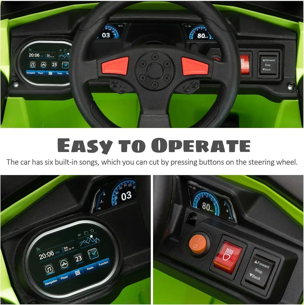 TOBBI 12V Kids Ride on Car Electric Off-Road UTV Truck with Diverse Functions Double Open Doors