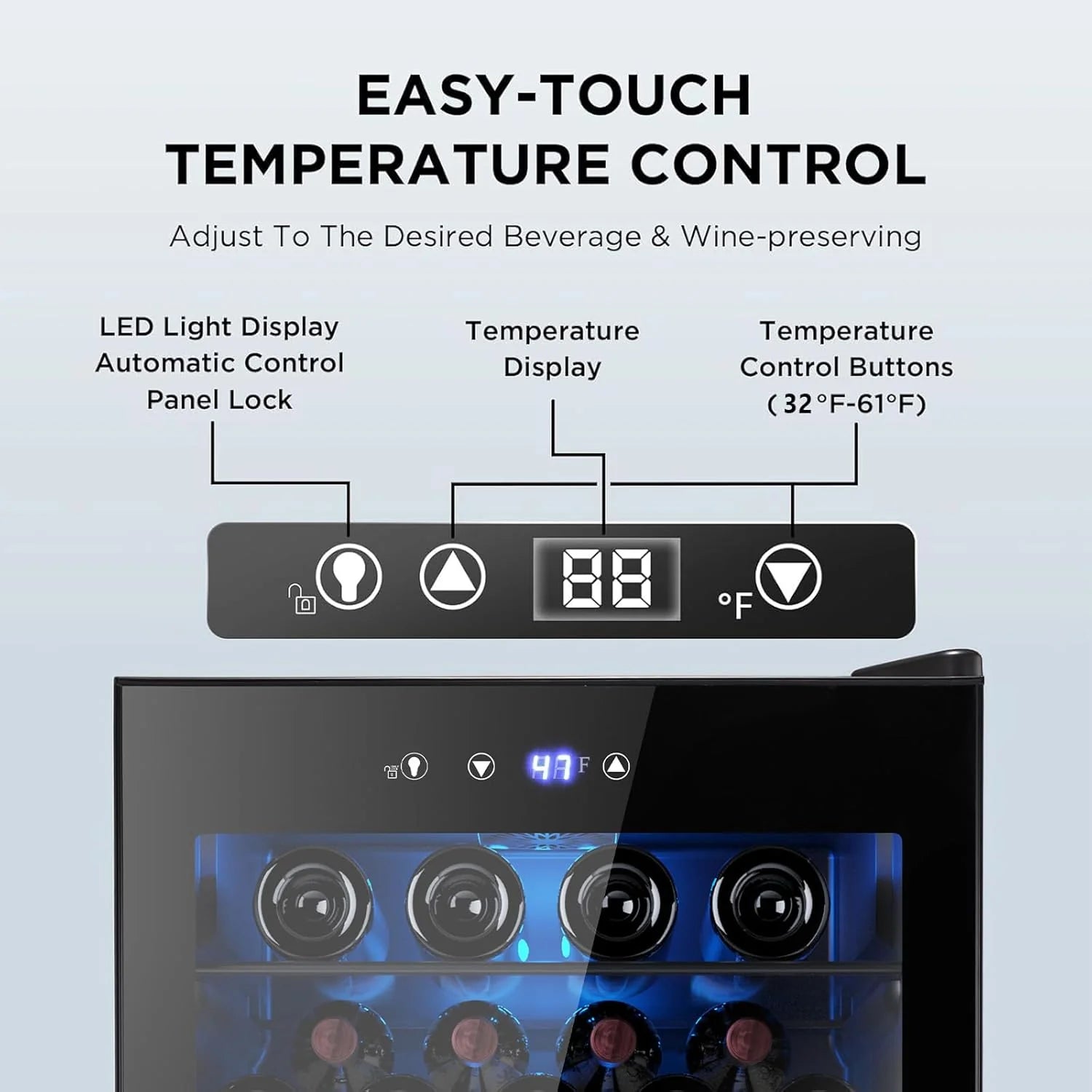 Mini Fridge 130 Can Beverage Refrigerator Cooler, 3.2 Cu.Ft Drink Fridge for Soda Wine Beer, Adjustable Temperature Control for Home Office, Black