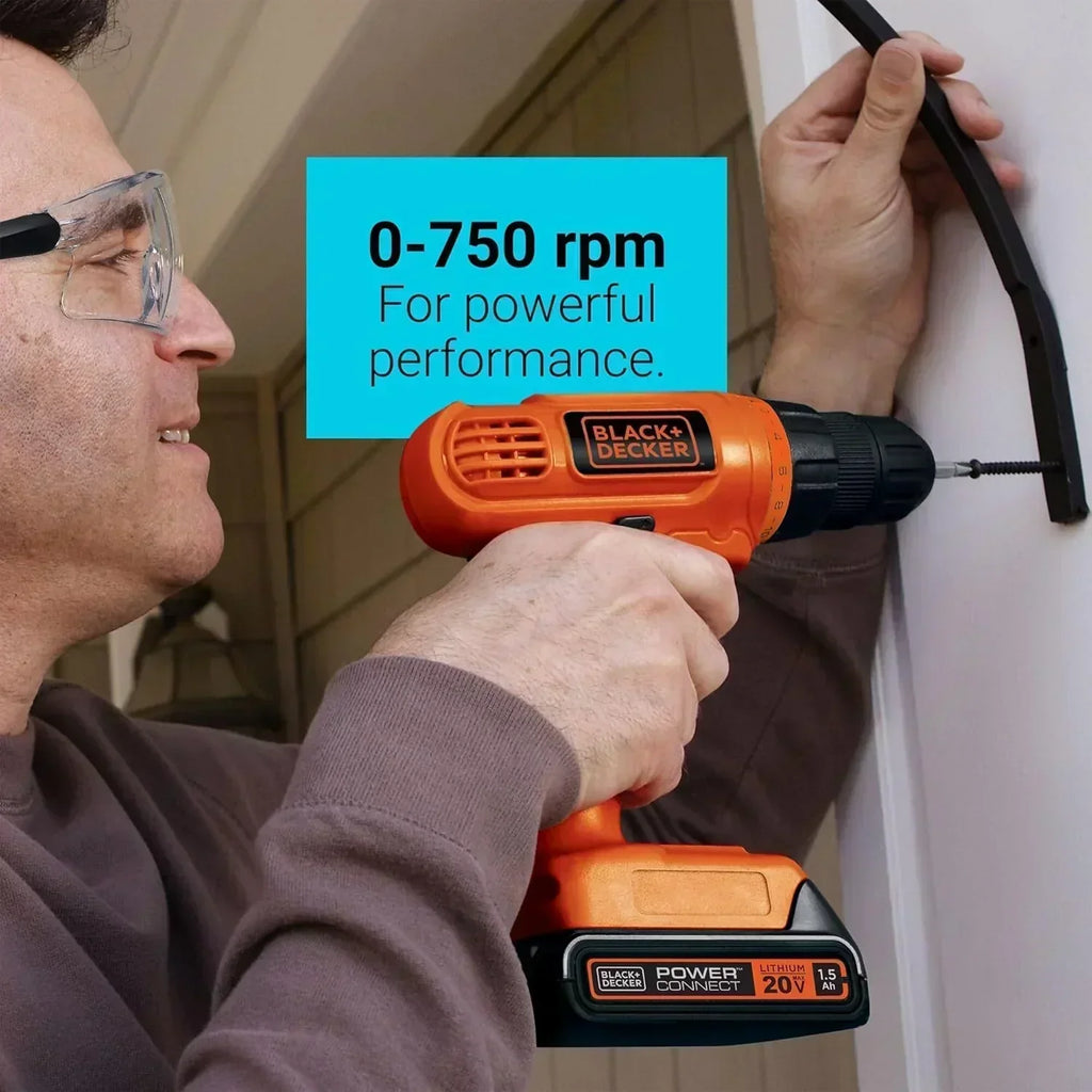 BLACK+DECKER 20V MAX POWERCONNECT Power Drill Cordless Drill Driver Electric Screwdriver
