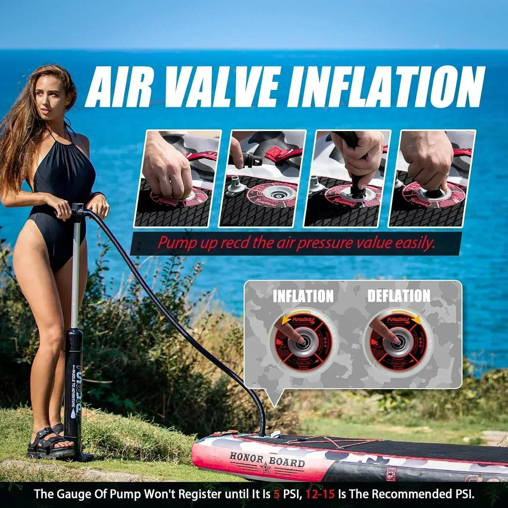 FunWater Inflatable Stand Up Paddle Board Premium SUP Paddle Accessories EVA Deck