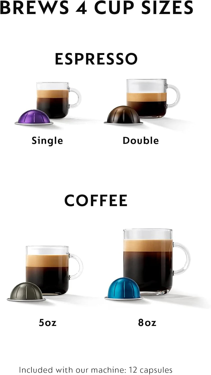 Nespresso Vertuo Plus Coffee and Espresso Maker by De'Longhi, Grey