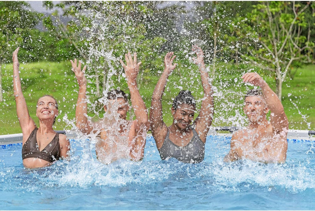 Steel Pro MAX 14 Foot x 48 Inch Round Metal Frame Above Ground Outdoor Swimming Pool Set