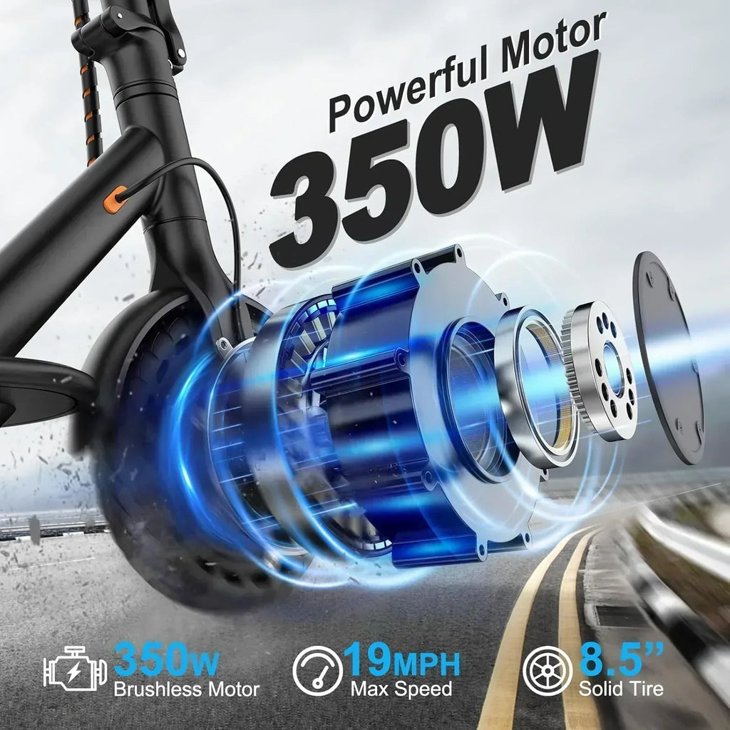 Volpam electric scooter Powerful electric motor Solid tires 28/21/12 mile range