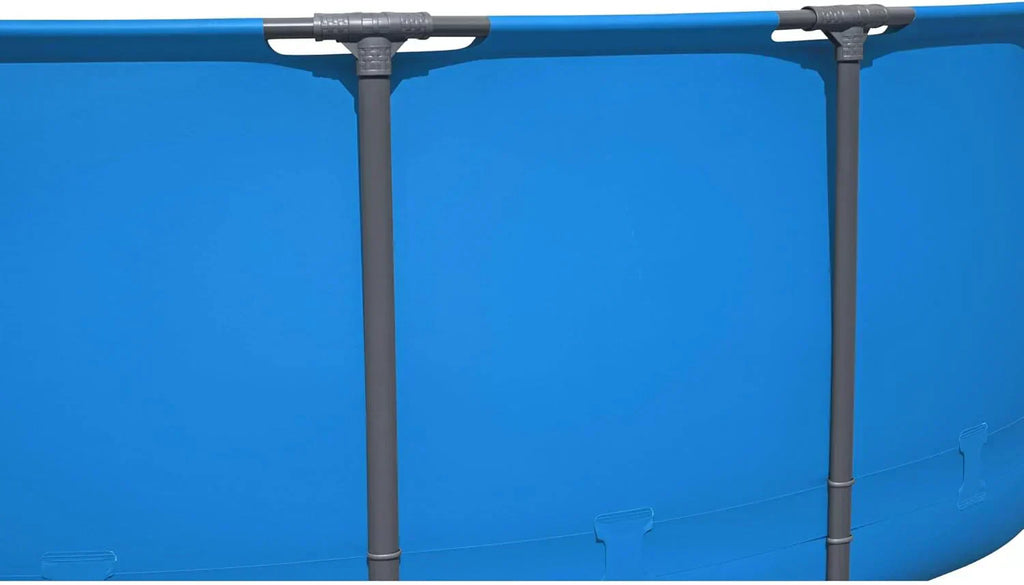 Steel Pro MAX 14 Foot x 48 Inch Round Metal Frame Above Ground Outdoor Swimming Pool Set