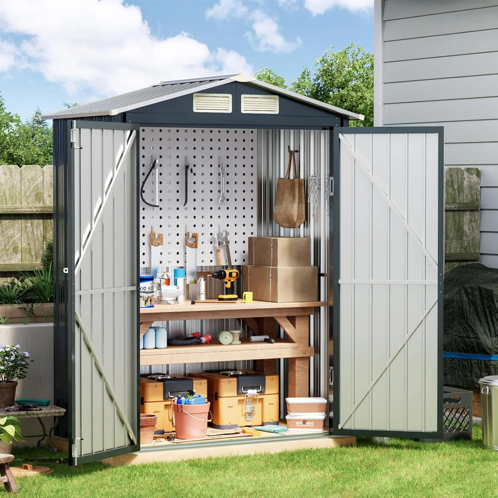 Breezz Outdoor Storage Shed 10 x 12ft. Utility Tool Shed Metal Storage Garden Shed