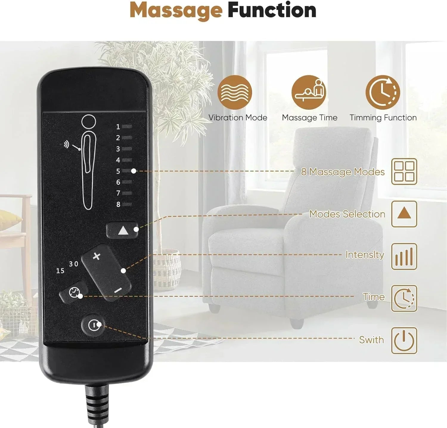 Adult recliner living room massage recliner adjustable home theater chair single sofa