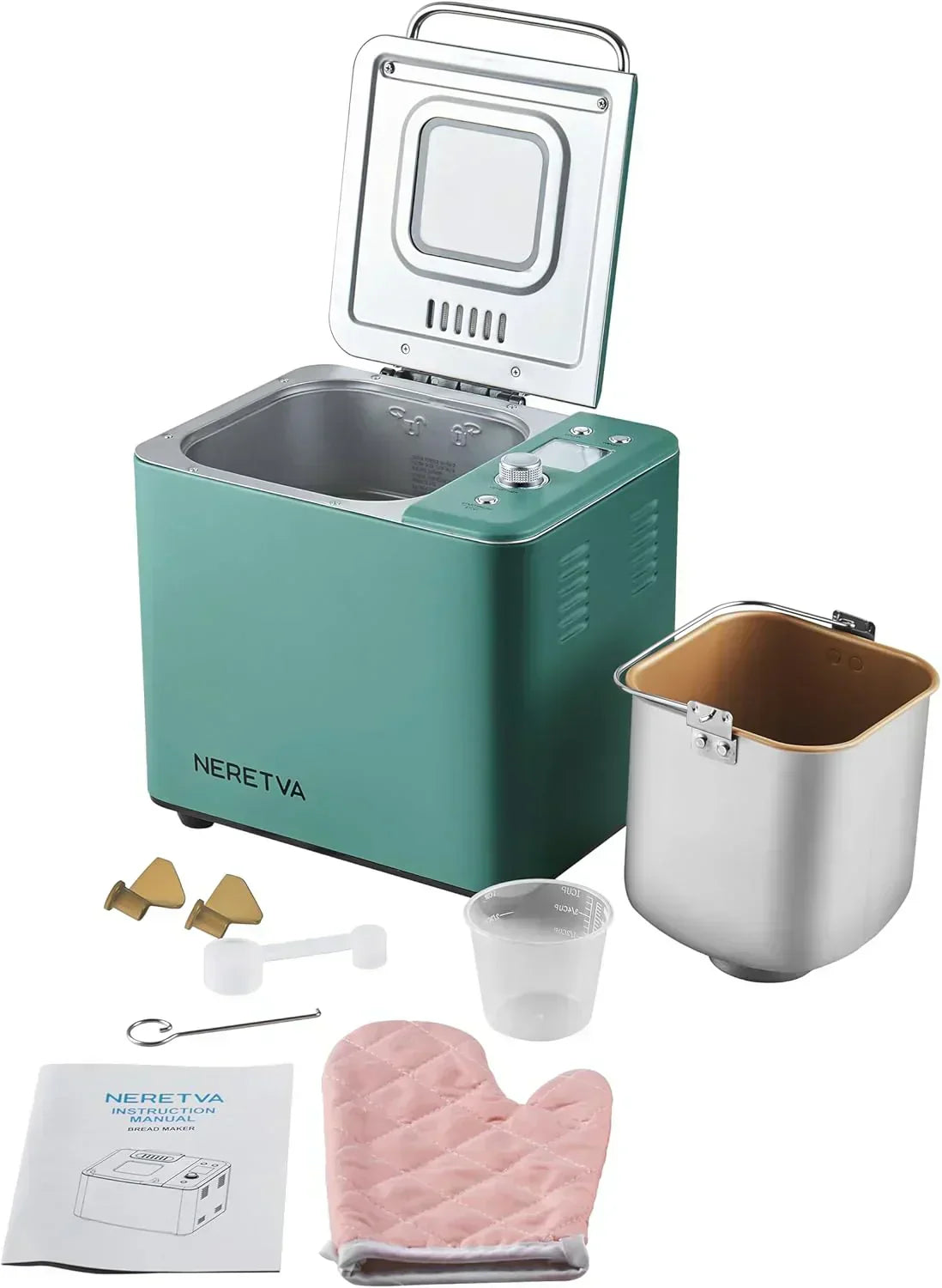 Neretva Bread Maker 20-in-1 2LB Bread Maker Dual Heater Bread Maker Automatic