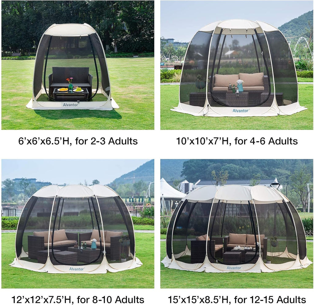 Screen gazebo, sleeps 6-10-15 people Igloo-style canopy tent with mosquito net on the sides Perfect for garden, patio, backyard