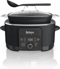 Ninja Slow Cooker 8.5 Quart Multi Cooker with Dutch oven steamer glass lid with integrated spoon