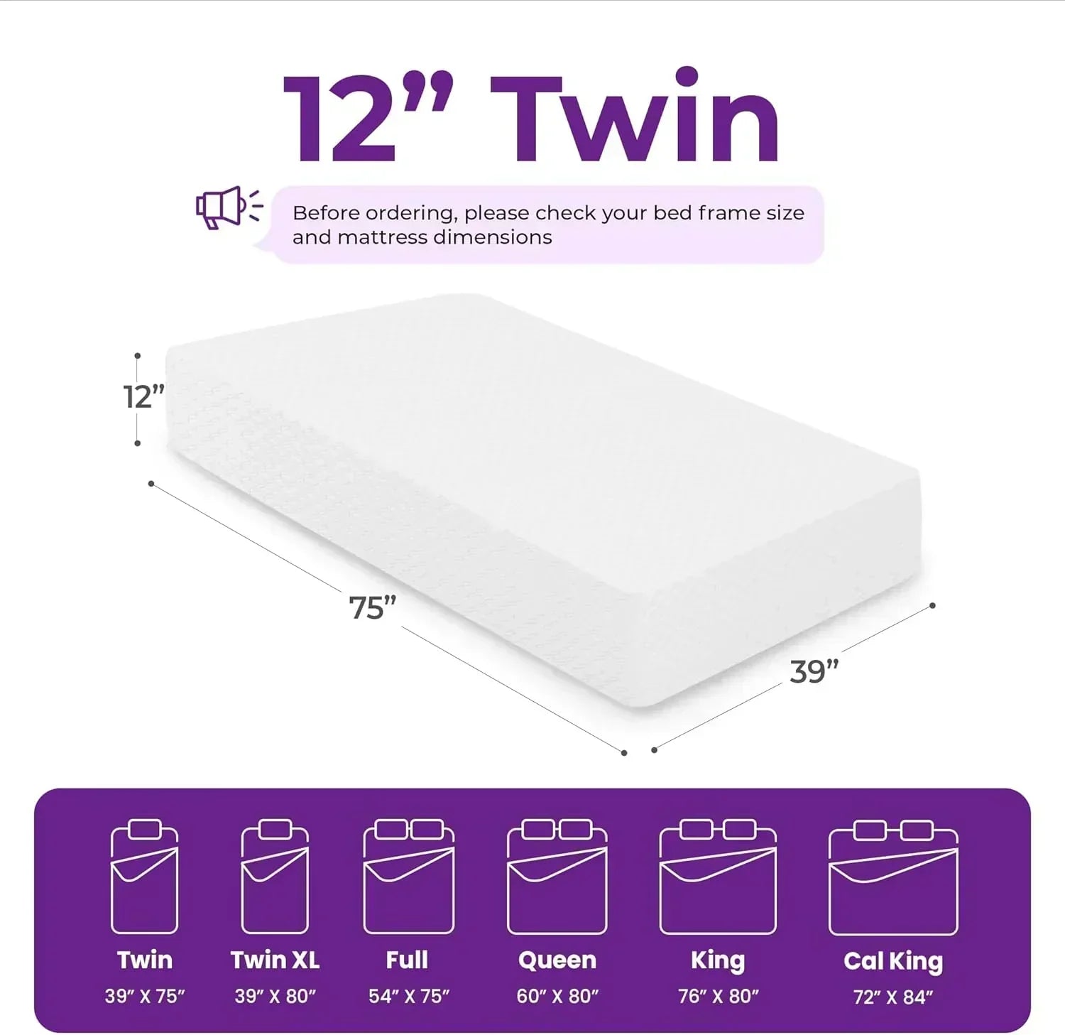GAESTE 8-inch Fully Cooling Gel Memory Foam Mattress Mattress-in-a-Box