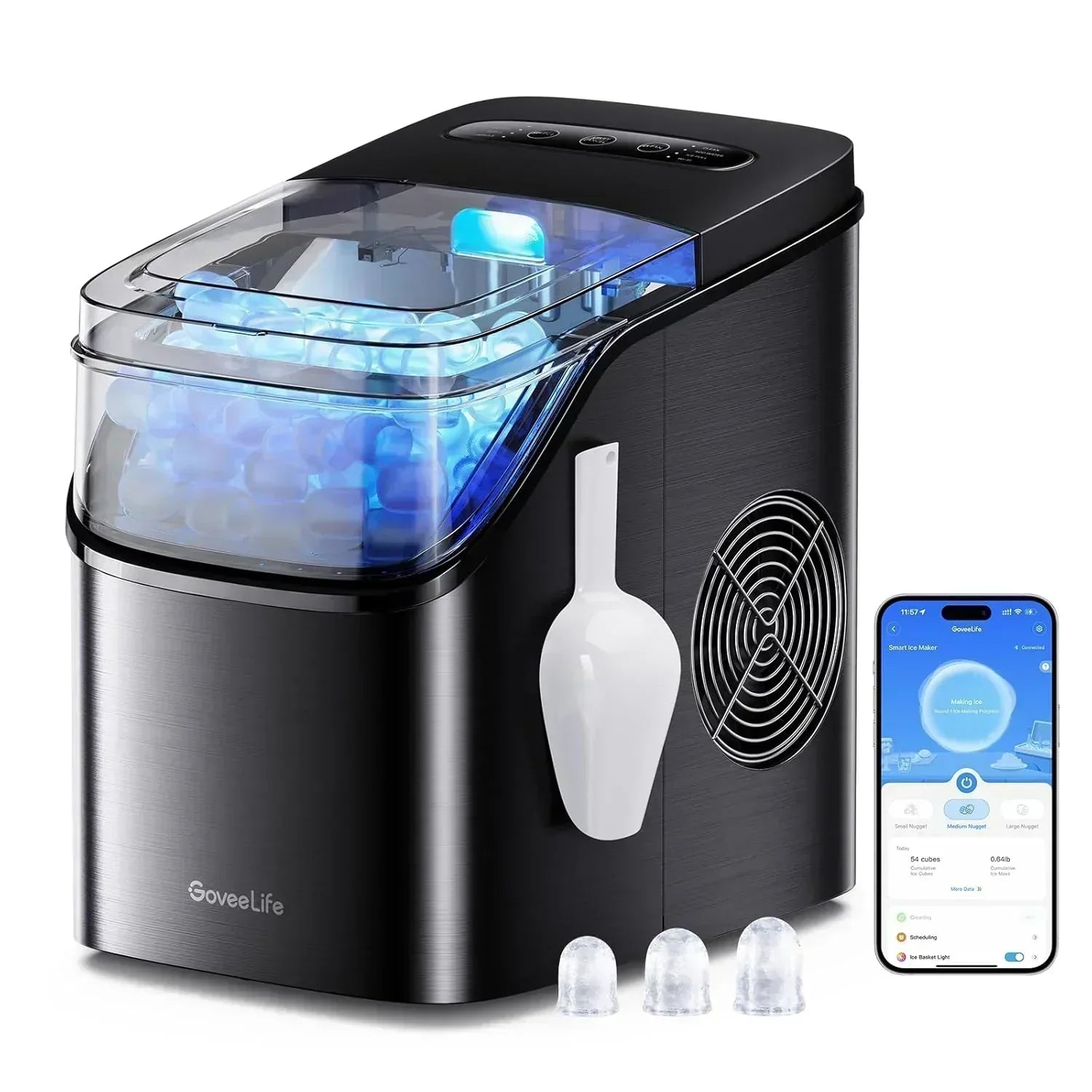 GoveeLife Smart Ice Maker Countertop Portable Ice Machine with Voice Control 9 Ice Cubes