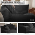 50 Inch Chaise Lounge Chair Indoor, Oversized Corduroy Upholstered Boneless Sofa Bed, Deep Seat Sleeper Couch Reading Chairs, Cloud Sofas Couches for Living Room, No Assembly Required (Dark Grey)