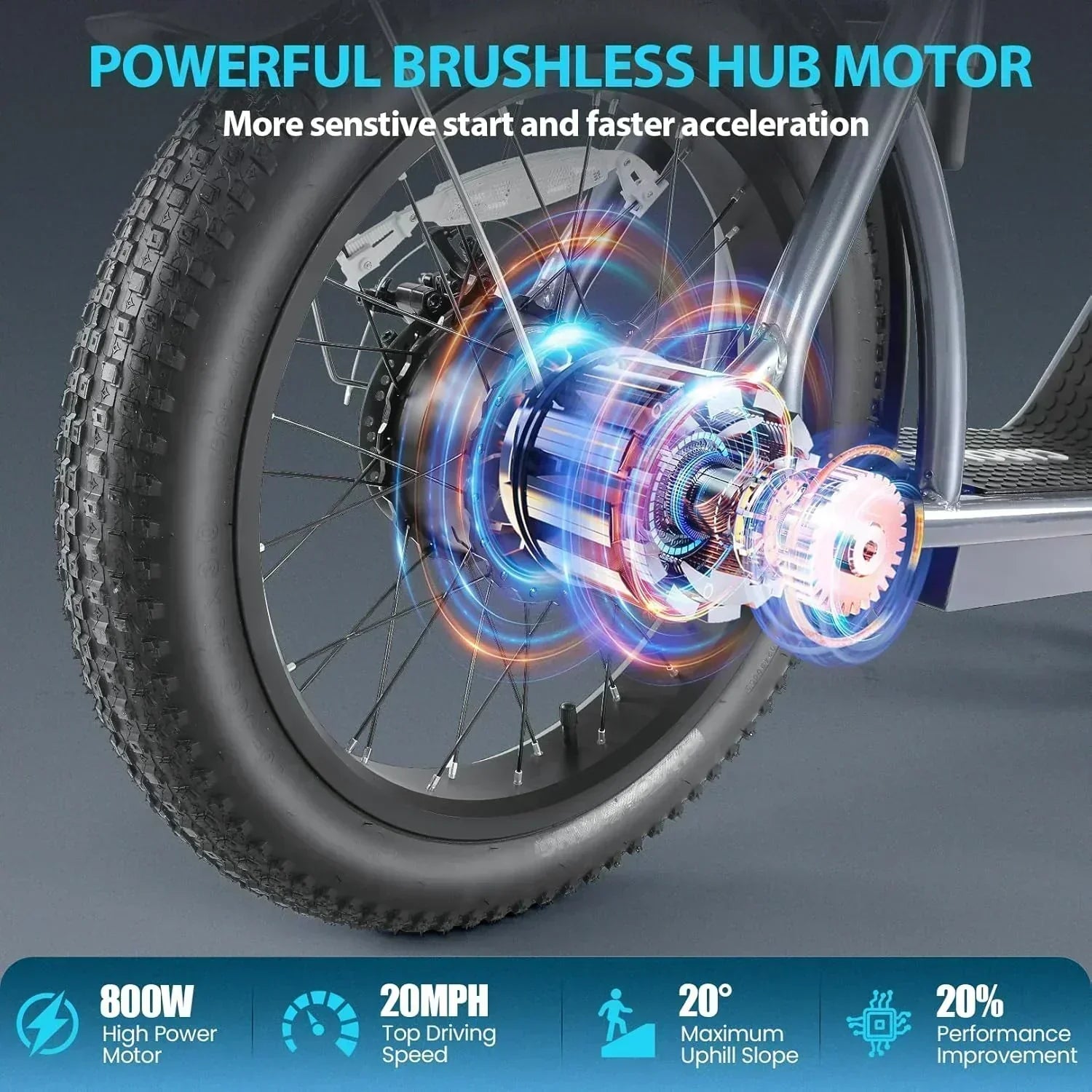 Caroma Peak 800W Foldable Adult Electric Scooter with 20-inch Wide Tires 48V Battery Basket