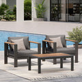 Aluminum Outdoor Patio Furniture Set with Coffee Table, 4 Piece Patio Conversation Sets with Washable Thick Cushions