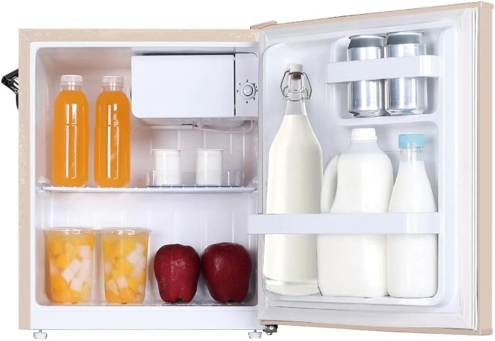 Frigidaire EFR176 Retro Compact Fridge with Chiller Mini Refrigerator with Built-in Bottle Opener for Office, Bedroom, Dorm Room or Cabin, 1.6 cu ft 16 D x 18 W x 18.5 H, Moonlight