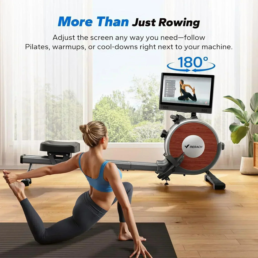 Merachi household rowing machine silent resistance dual-slide design