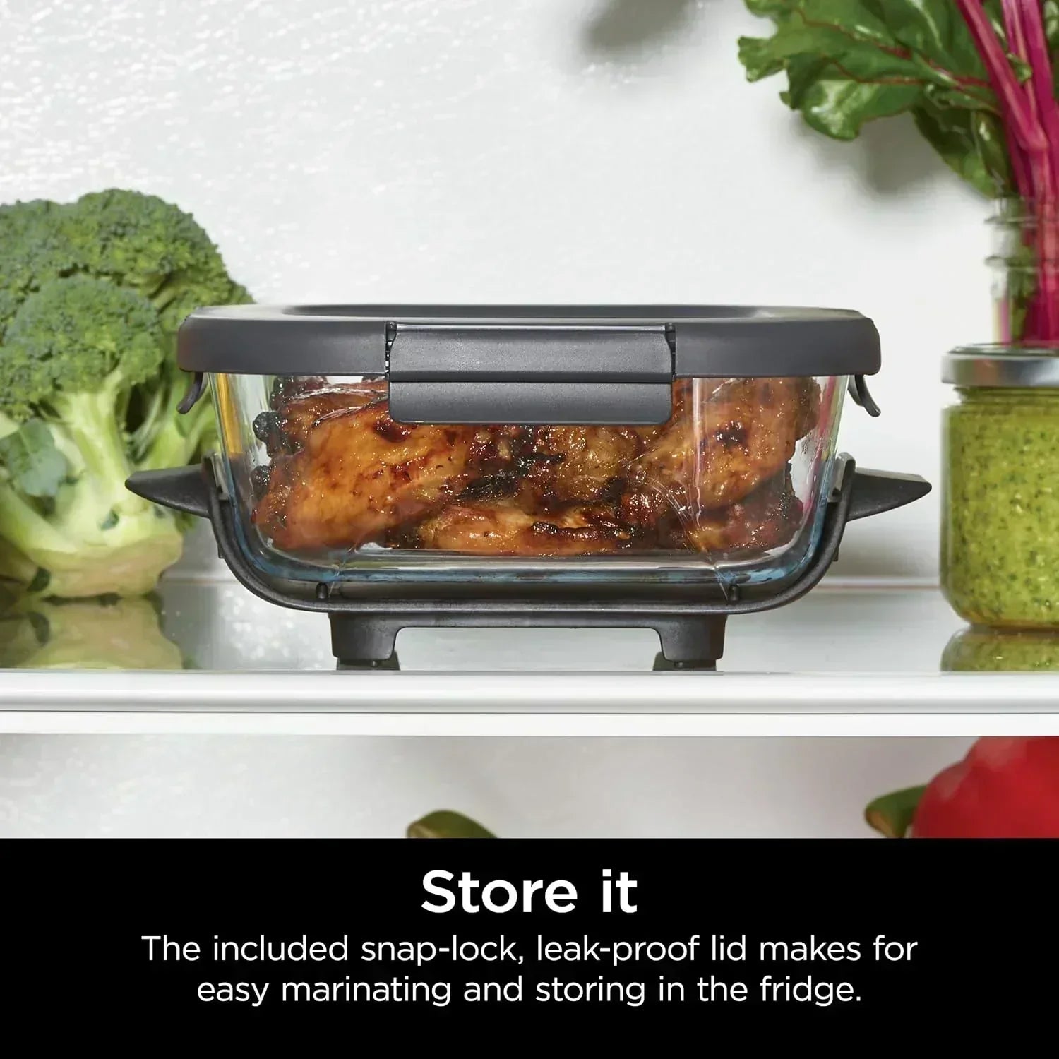 Ninja Crispi 4 in 1 Portable Glass Air Fryer Cooking System 4QT 6 Cup TempWare Glass Containers