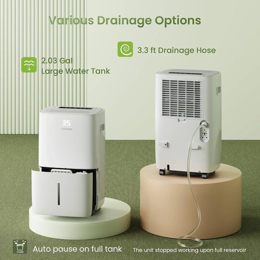 Waykar 2000 Sq Ft Dehumidifier for Home and Basements with Auto or Manual Drainage