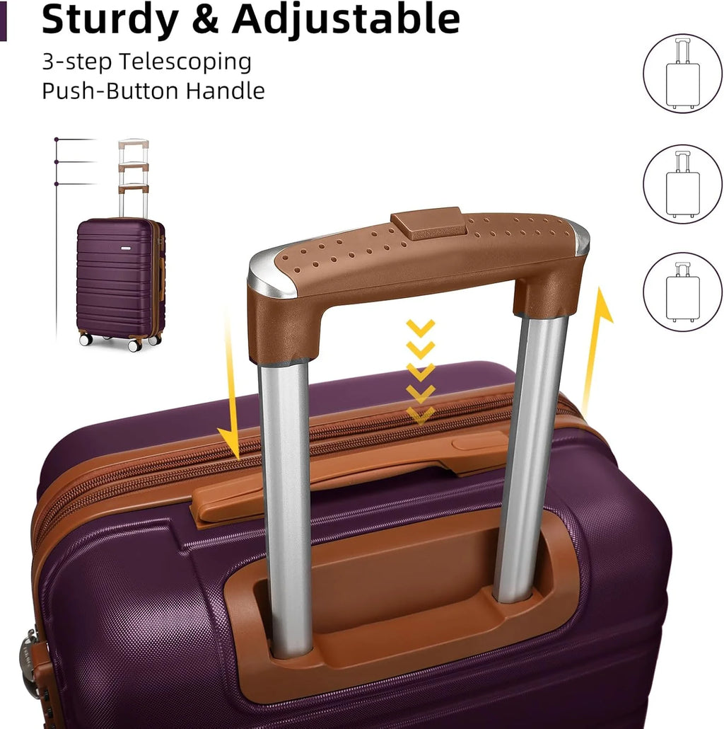 6-piece luggage set, expandable hardshell suitcase set with spinner wheels, lightweight rolling luggage set