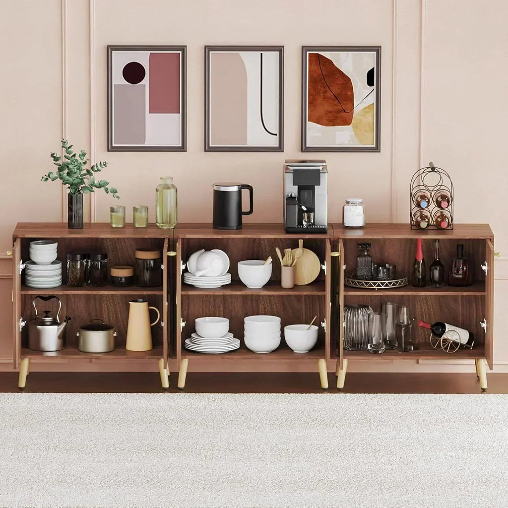 Free Standing Cabinet Black Wood for Living Room Bedroom Dining Room Hallway