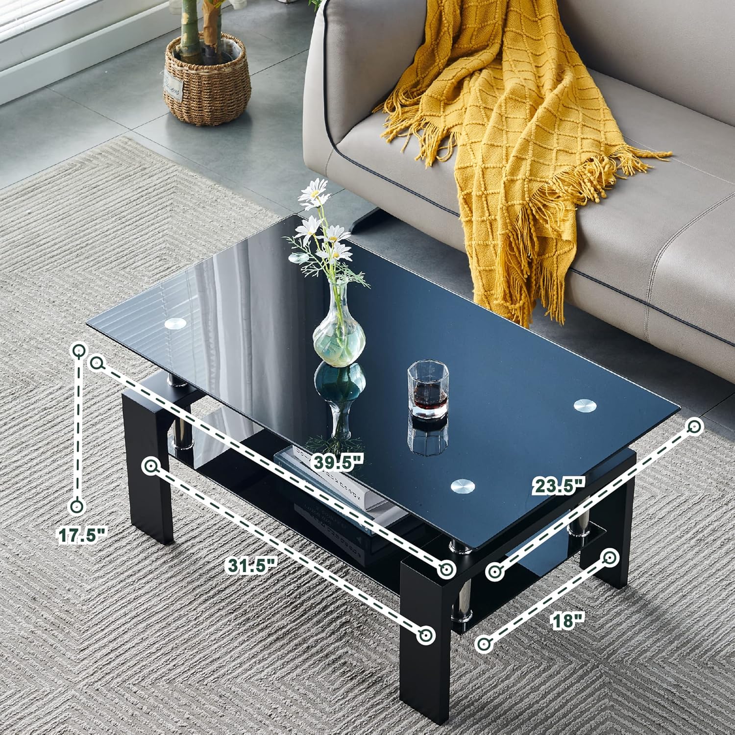 Living Room Rectangle Coffee Table Tea Table Suitable for Waiting Room Modern Side Coffee Table