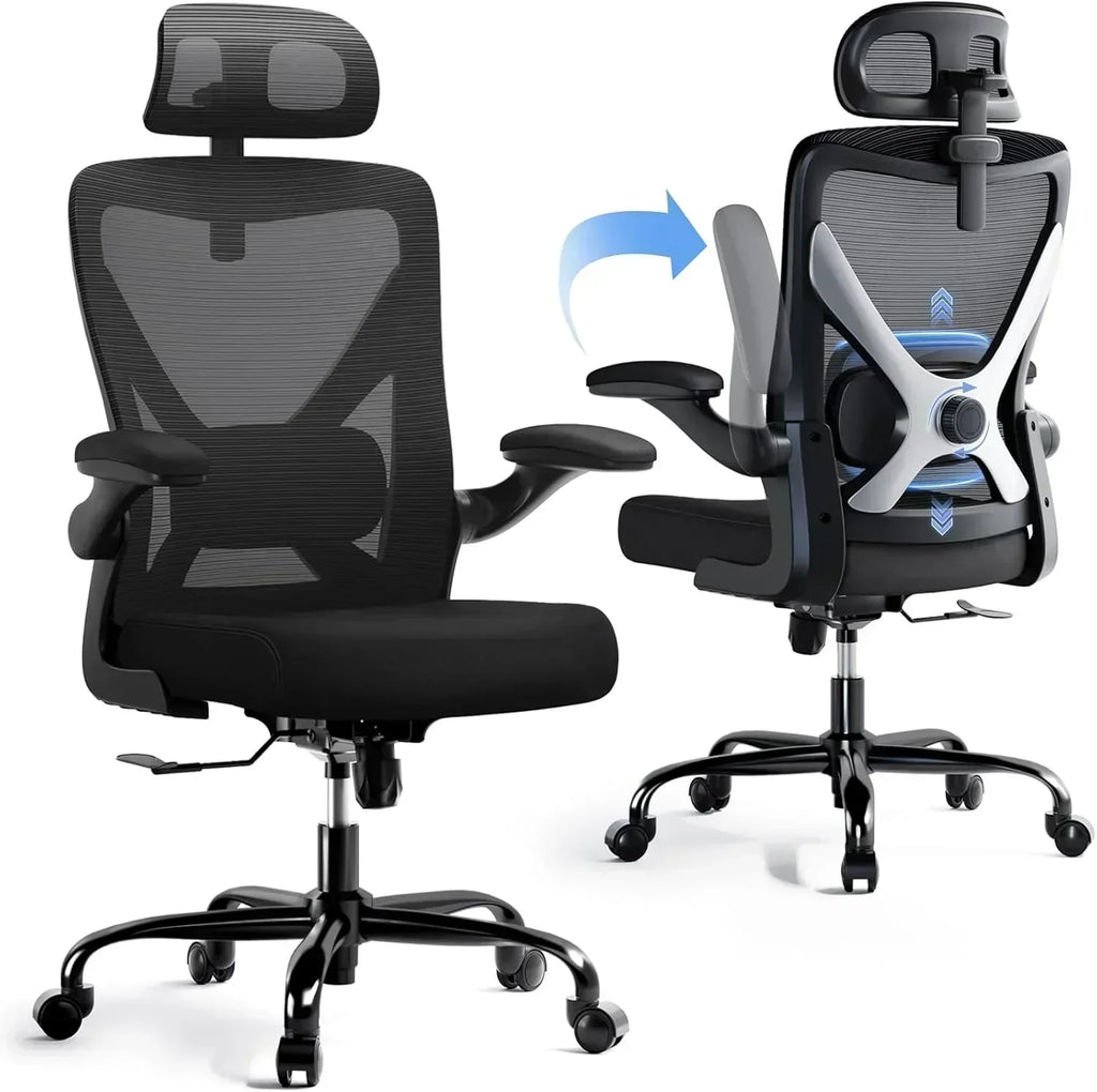 Office computer desk and chair gaming chair with lumbar support and headrest