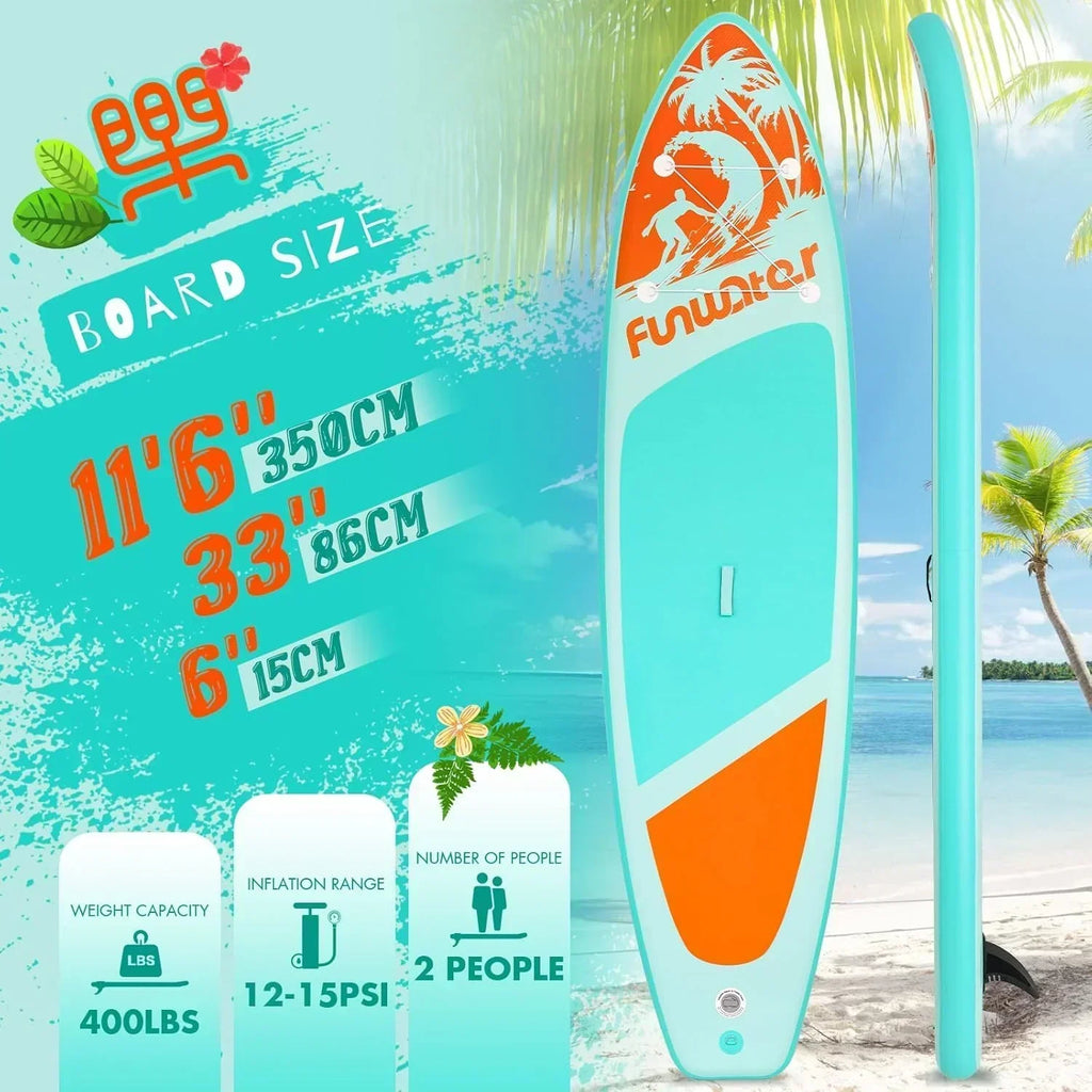 FunWater Inflatable Stand Up Paddle Board Premium SUP Paddle Accessories EVA Deck