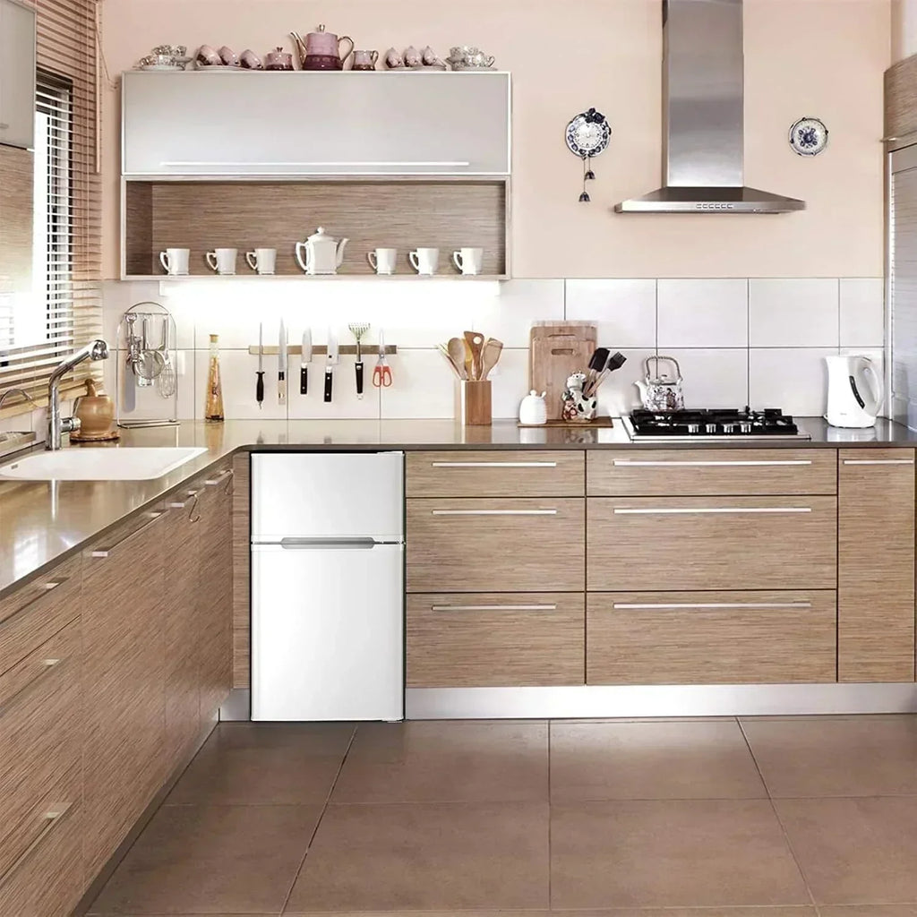 Antarctic Star Compact Mini Refrigerator Separate Freezer Small Fridge Double 2-Door