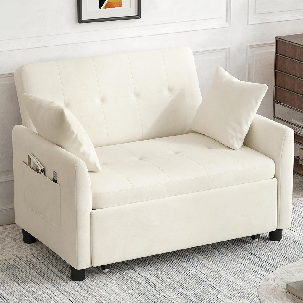 Sleeper Sofa Bed 3 in 1 Convertible Sleeper Couch Bed Pull Out Small Loveseat Sofa