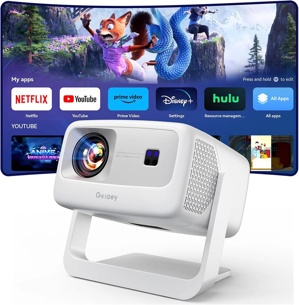 [3000+ Licensed Apps/Live TV/HDR10+/50W DoIby Audio] Smart 4K-Projector with WiFi