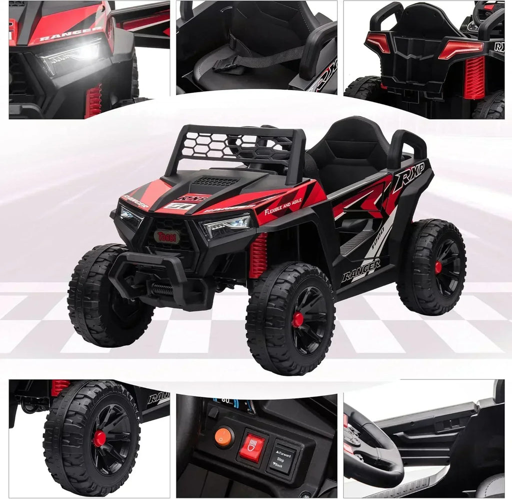 TOBBI 12V Kids Ride on Car Electric Off-Road UTV Truck with Diverse Functions Double Open Doors