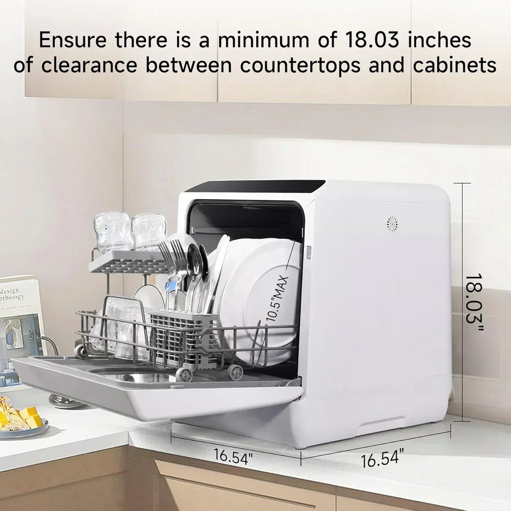 Mini countertop dishwasher Compact dishwasher Double spray arms Portable countertop dishwasher