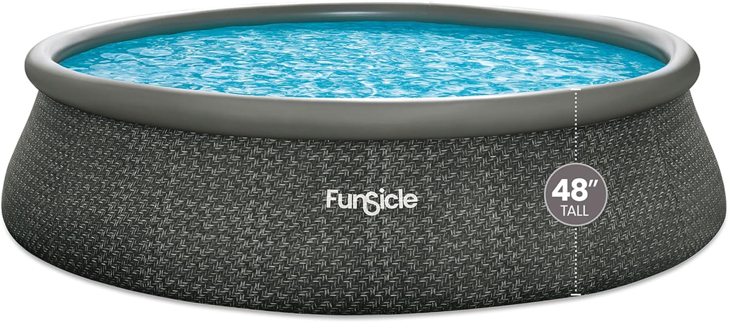 Funsicle 12 Foot by 36 Inch Quickset Round Inflatable Ring Top Outdoor Swimming Pool Set