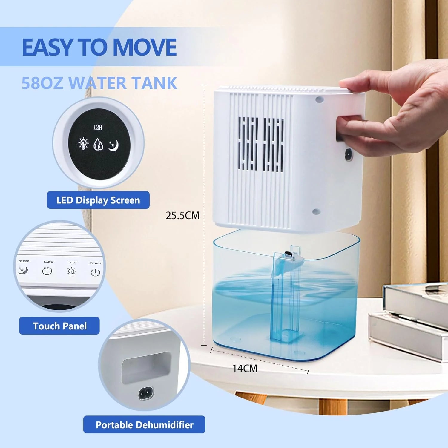 Dehumidifier,2 in 1 Humidifier Dehumidifier Combo,102 OZ Water Tank Dehumidifiers for Home Bedroom,Basement Bathroom,Auto Shut Off,Sleep Mode,7 Colors LED Light