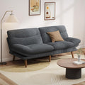 Pipishell Convertible Futon Sofa Bed,66 Corduroy Futon Couch with Adjustable Backrest and Armrests, Recliner Sleeper Sofa for Small Spaces, Play Room or Office, Grey