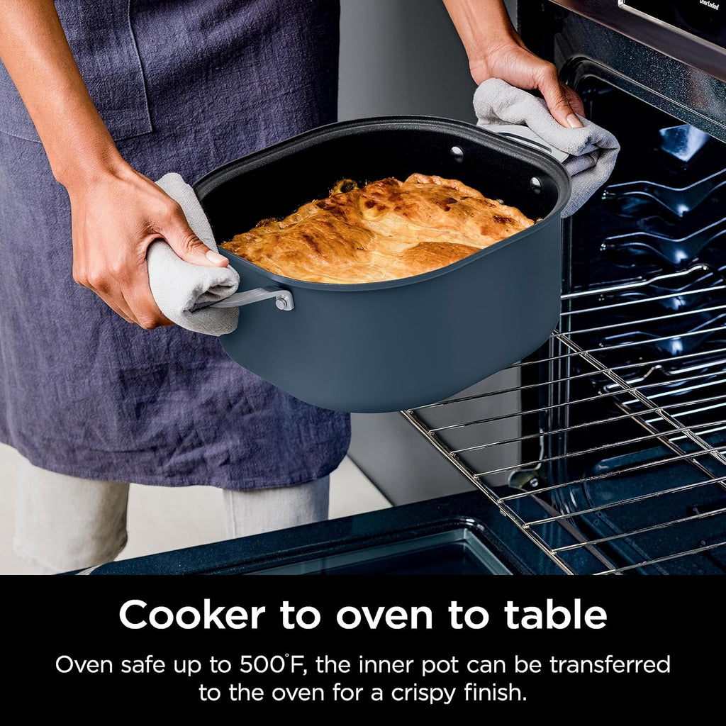 Ninja Slow Cooker 8.5 Quart Multi Cooker with Dutch oven steamer glass lid with integrated spoon