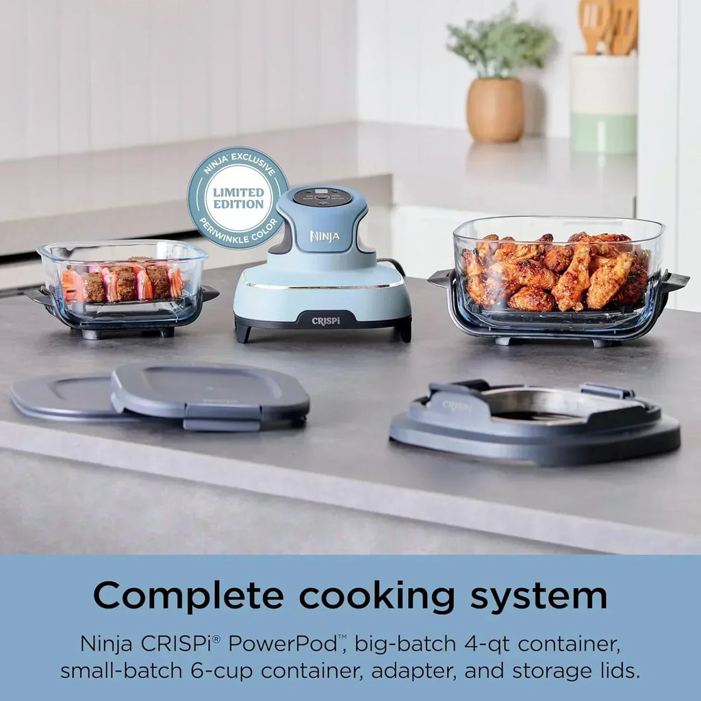 Ninja Crispi 4 in 1 Portable Glass Air Fryer Cooking System 4QT 6 Cup TempWare Glass Containers