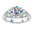 Moissanite Engagement Rings for Women 3 ct (4 ctw) D Color VVS1 Lab Created Diamond 18K White