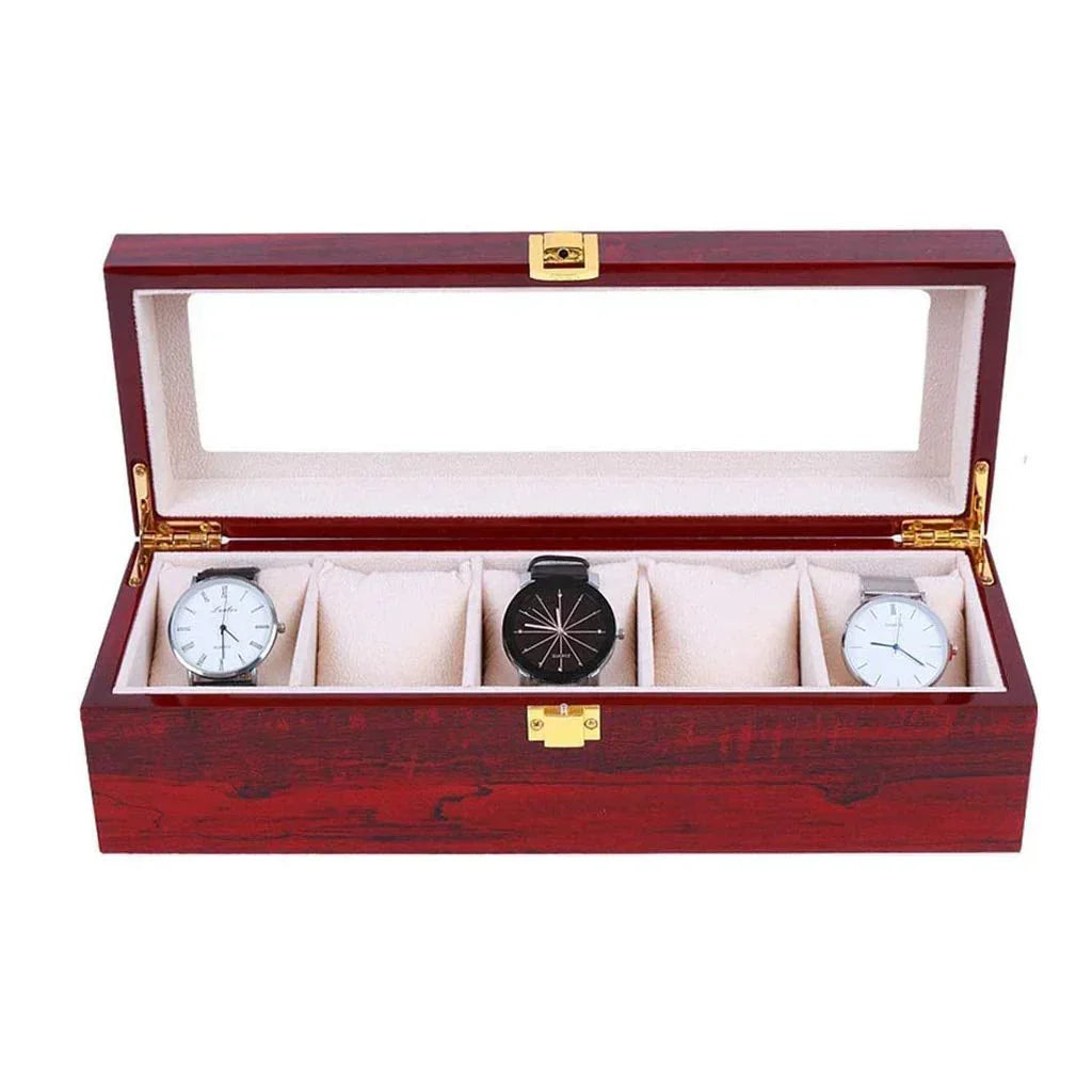 Jewelry Storage Box Watch Organizer 6 Slot PU Leather Storage Case Gifts Birthday Gifts
