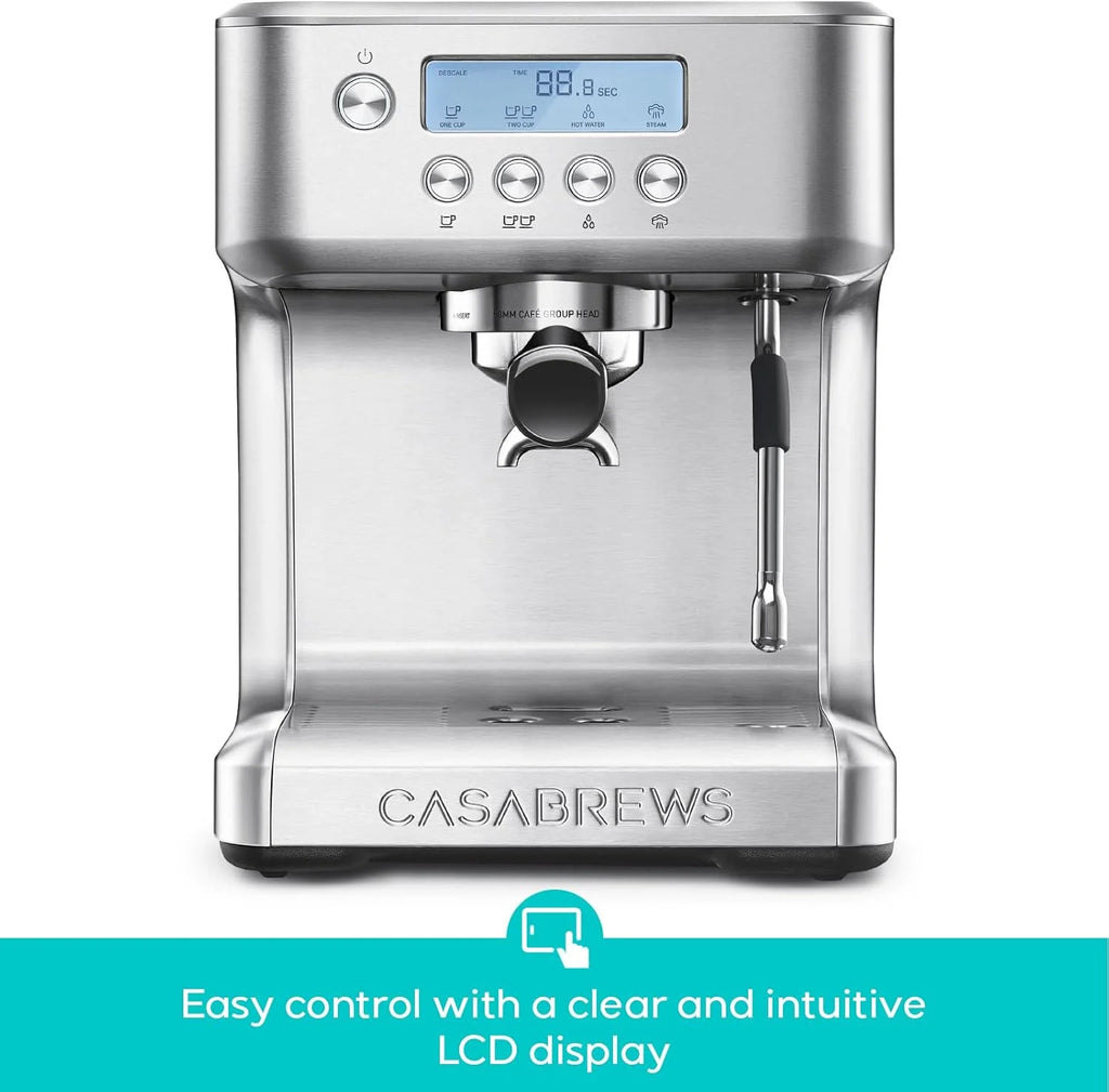 CASABREWS Ultra Espresso Machine with LCD Display, Espresso Maker with Powerful Milk Frother